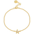 14K Gold-Plated Brass Starfish Star CZ Bracelet with Cubic zirconia Detail featuring cubic zirconia and a gold-tone