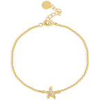 CYB0356 Copper plating14k Gold Five-Pointed Star Fashion Bracelet Zircon Jewelry Starfish Beach