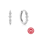 Heart Geometric Hoop 925 Sterling Silver Earrings — fastening detail — alternate angle 2 — jewelry finish and design detail