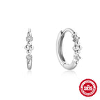 S925Sterling Silver Heart Geometric Inlaid Diamond Hoop Earrings Hot Sale Irregular Ear Clips Earrings for Women