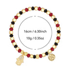 B0292 Bohemian Flower Inlaid Zircon Vintage Beaded Design Bracelet