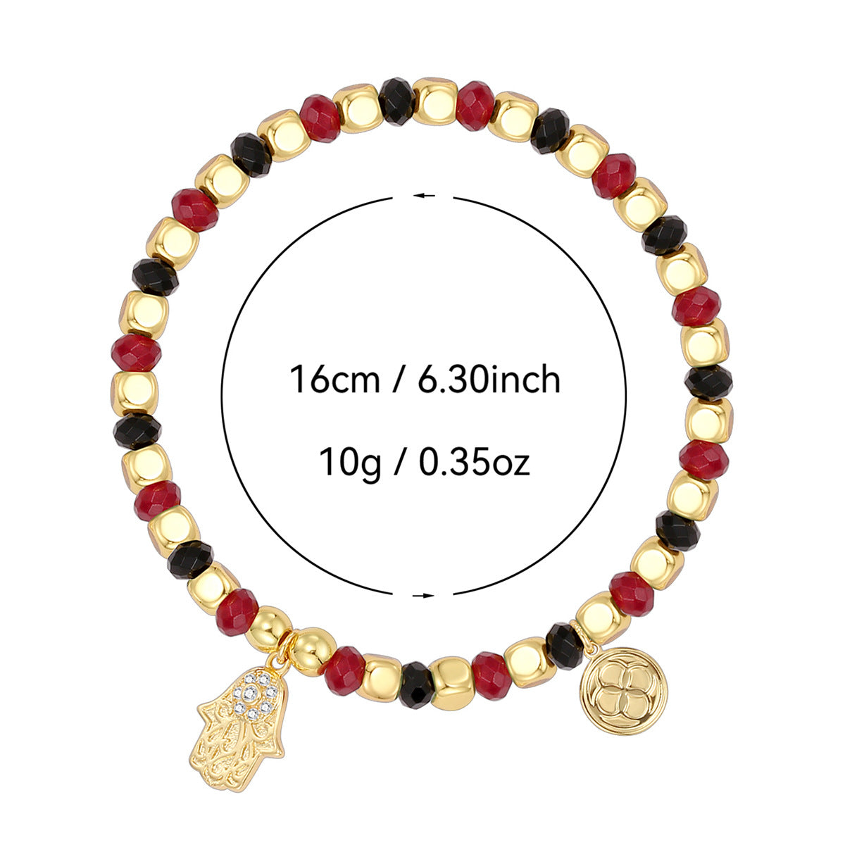 B0292 Bohemian Flower Inlaid Zircon Vintage Beaded Design Bracelet