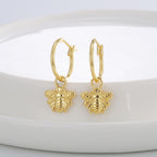 E0828 Earrings for Women Creative Design Gold-Plated Bee Drop Earrings