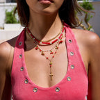 Cross Long Necklace y Word Chain Stainless Steel Jewelry Sweater Chain