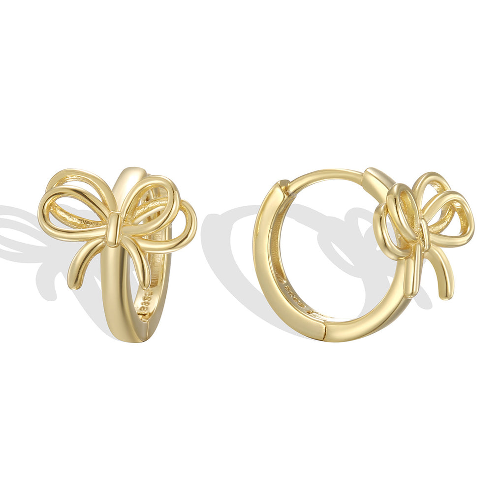 SE0328 S925Silver Ballet Small Bow Earrings for Women Design Earrings