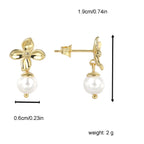 E0348 S925Silver Needle Flower Pearl Earrings for Women Super Fairy Sweet Retro Earrings Jewelry
