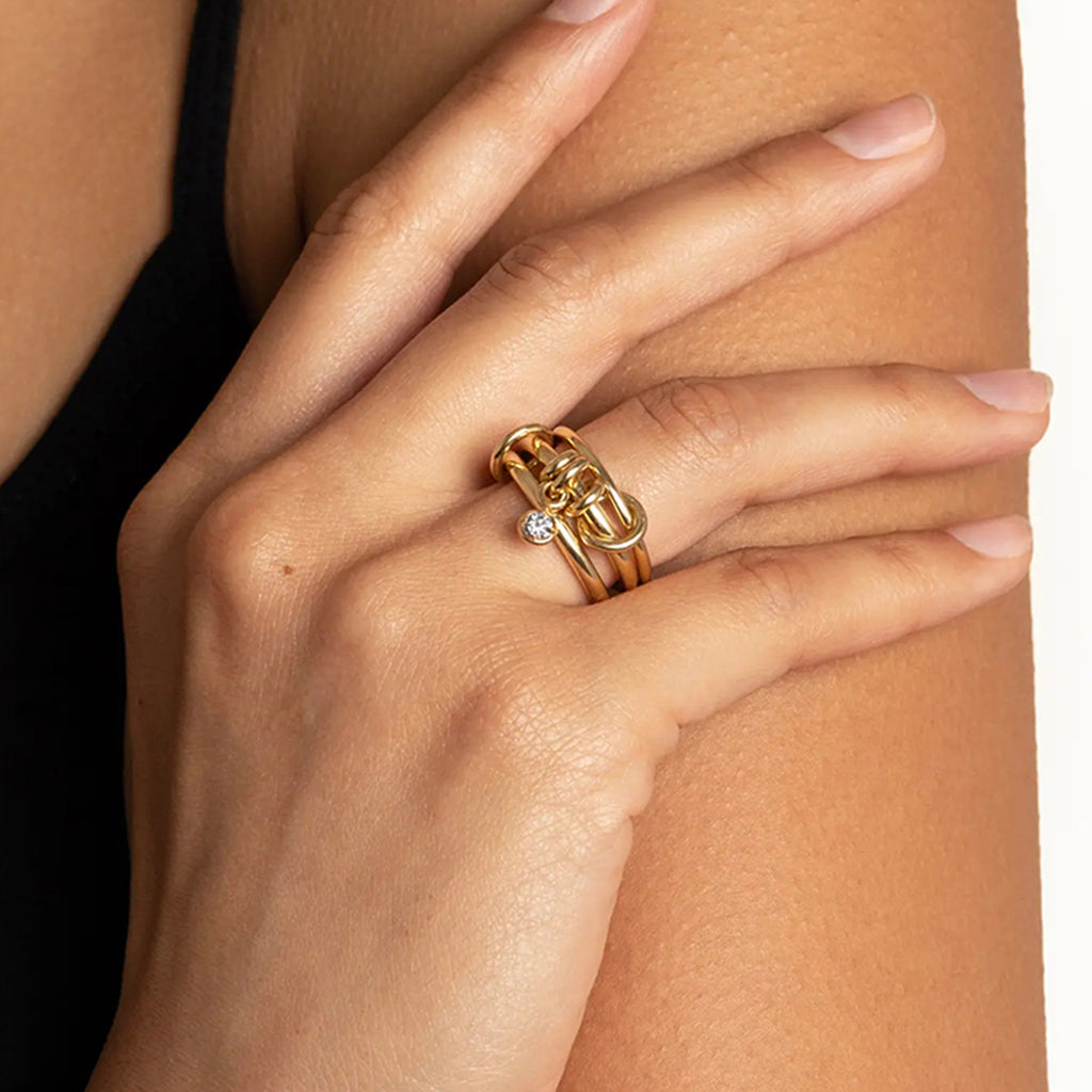 Jewelry Zircon Plain Band Multi-layer Stacking Ring Non-fading Jewelry ring