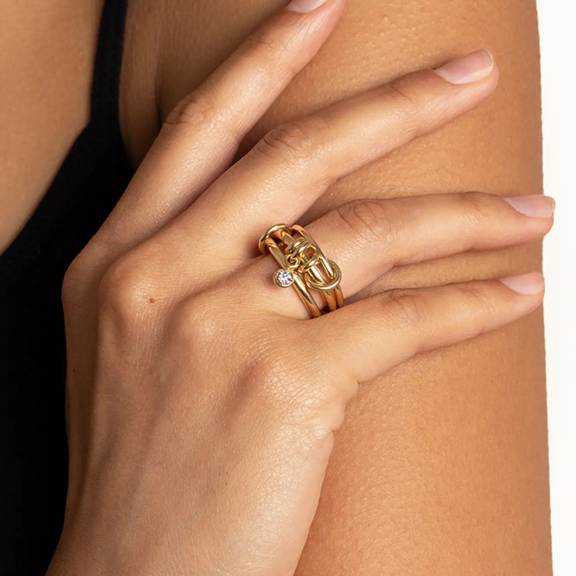 Jewelry Zircon Plain Band Multi-layer Stacking Ring Non-fading Jewelry ring