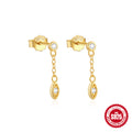 Pearl Moon Star 925 Sterling Silver Earrings — wearable scale detail — jewelry finish and design detail