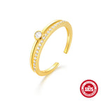 Hot Sale S925Sterling Silver Water Drop Inlaid Diamond Open Ring Wedding Meaning Ring Korean Style Index Finger Ring