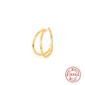 925 Sterling Silver Silver Double Ring Nose Ring Micro Inlaid Ear Clips — product image 01