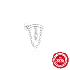 S925Sterling Silver Tassel Soft Bone Horse Eye Zircon Piercing Earrings Hot Selling Moon Ear Bone Stud for Women