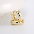 SE0117 S925Minimalist Smooth Surface Design Plated14K Gold Earrings Female Metal Ear Jewelry