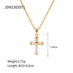 Fashionable Jewelry Necklace18K Gold-plated Stainless Steel Cross Combination Pendant Necklace for Women