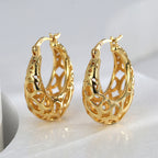 E0523 Fashion Design Hollow Earrings for Women Creative Trendy Cool Irregular Texture Ear Clips