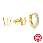 925Sterling Silver Mini Geometric Butterfly Earrings Earrings Earrings Set Hot Selling Earrings for Women