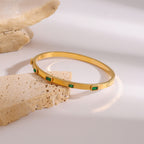 2H Stainless Steel Green Zircon Bracelet High Version Buckle Bracelet bracelet