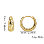 E0216 Sticky Czech Diamond Round Earrings for Women Fashionable and Simple Geometric Design Accessories