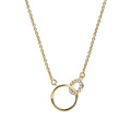 Gold-Plated Geometric Pendant Chain Ring — material and finish close-up