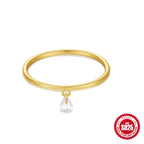 New S925Sterling Silver Single Row Diamond Moon Star Pendant Engagement Ring Hot Selling Ring