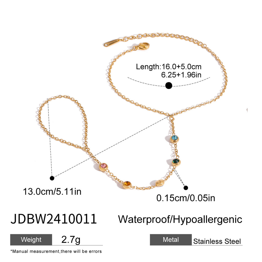 Stainless Steel Zircon Pearl Finger Bracelet Non-Fading Jewelry