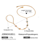 Stainless Steel Zircon Pearl Finger Bracelet Non-Fading Jewelry