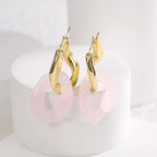 E0553 Modern Minimalist Design New Earrings for Women Irregular Double Hoop Epoxy Earrings