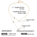 2H Imitation Pearl Necklace Collarbone Chain Stainless Steel Jewelry Zircon Jewelry