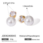 Pearl Earrings Stainless Steel Stud Jewelry Earrings