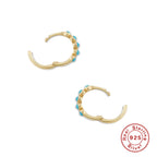 S925Sterling Silver Turquoise Diamond Earrings Earrings Fashion Classic Simple Style Earrings