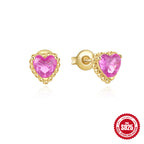 New s925Sterling Silver Gemstone Heart-Shaped Water Drop Diamond-Studded Earrings Hot-Selling Design Ear Jewelry