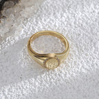 R0572 Simple Fashion Oval Micro Pave Zircon Ring for Women Minimalist