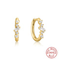 925 Sterling Silver Geometric Cluster Diamond Hoops — collection product image 06