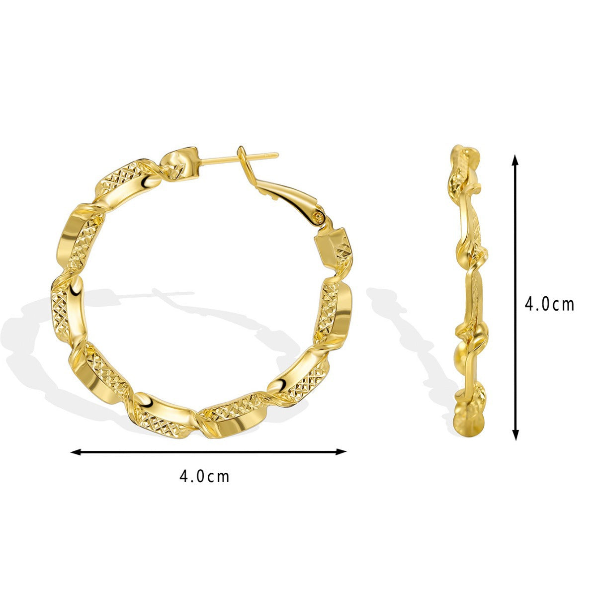E0575 Modern Minimalist Design Earrings for Women Brass Gold-Plated Round Hoop Earrings