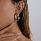 2H Circle Stud Earrings Stainless Steel Earrings Women's Non-Fading Jewelry