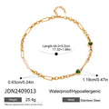 Gold-Plated Stainless Steel Pearl Necklace with Chain Detail — jewelry construction