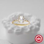 S925Sterling Silver Luxury Square Diamond Ring Fashion Carat Diamond Engagement Ring