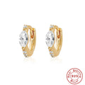 925 Sterling Silver Silver Diamond Studded Hoop Earrings Korean Style — collection product image 06
