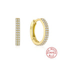 925 Sterling Silver Two Tone cubic-zirconia-set Hoop Earrings — product style photo 12 — jewelry finish and design detail