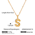 Gold-Plated Stainless Steel Initial Pendant Necklace — product view — jewelry finish and design detail