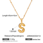 Stainless Steel Letter Necklace Pendant Necklace Jewelry Collarbone Chain