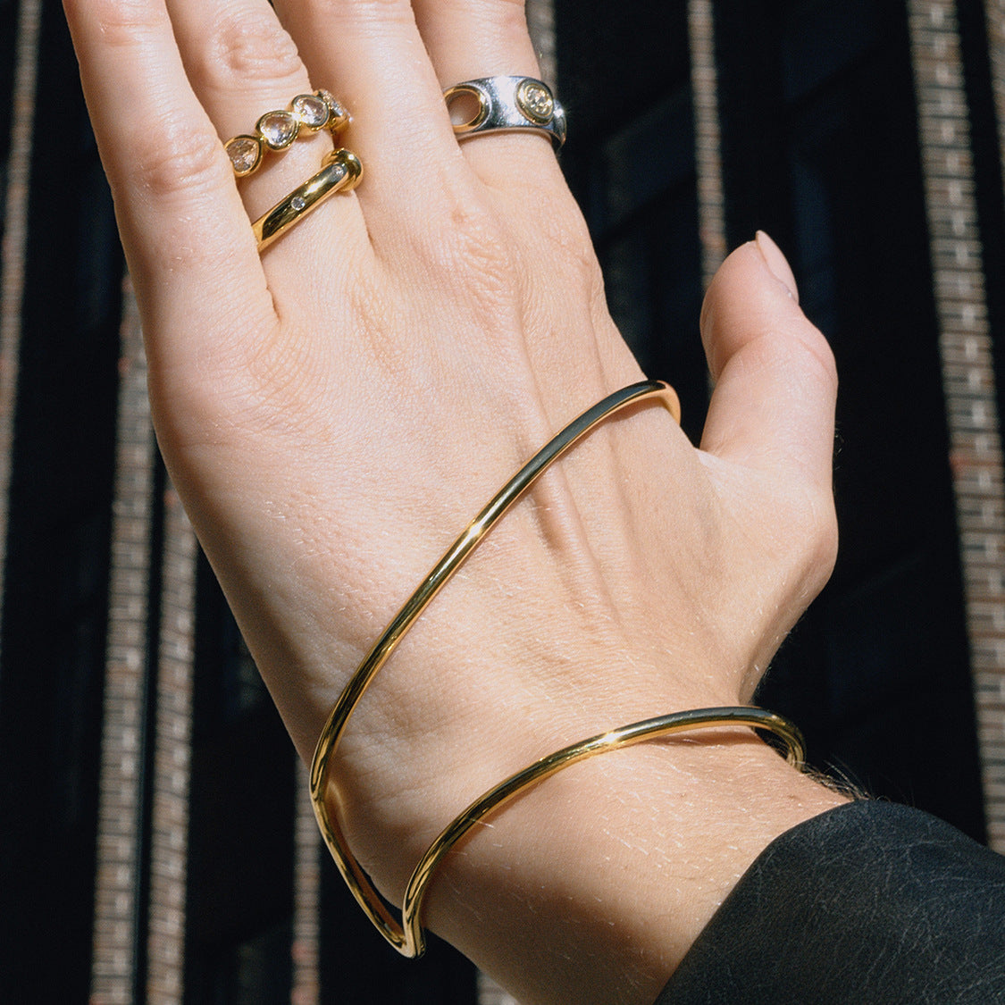 gold Bracelet Non-Fading Stainless Steel Jewelry Line Open Bracelet Accessories