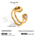 Gold-Tone Stainless Steel Ring with Paperclip Link Detail with gold-tone stainless steel construction