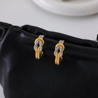 2H Original Knot Design Stainless Steel Color Block Earrings Women's Jewelry