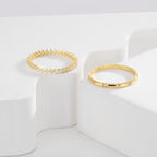 SR0050 S925Silver Line Full Diamond Couple Rings Fashionable