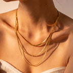 2H Stackable Necklace Non-Fading Jewelry Collarbone Chain Stainless Steel Accessories