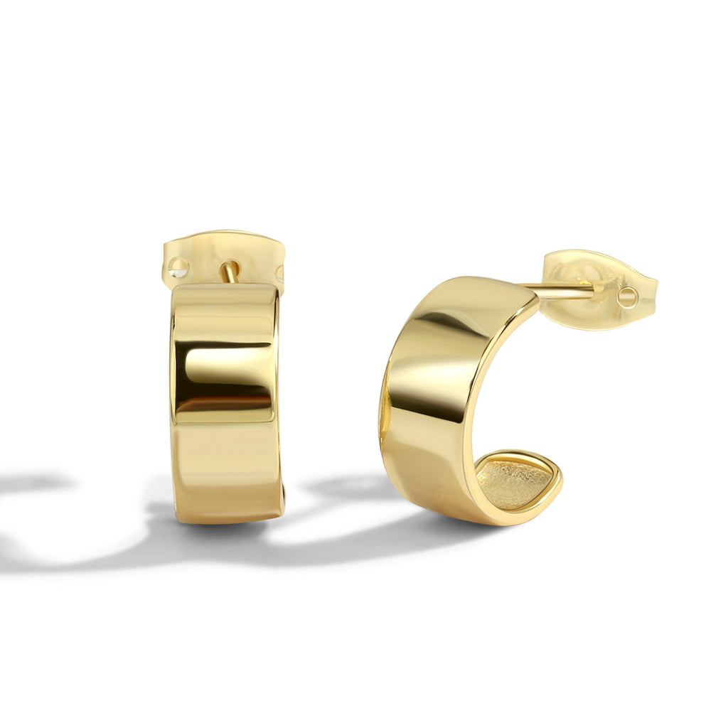 E0278 AliExpress Source S925Silver Needle Metallic Mirror Stud Earrings Trendy Simple Earrings