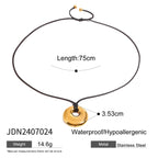 Black Rope Necklace Design Sense Collarbone Chain Non-Fading Stainless Steel Jewelry