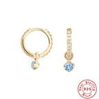 S925Sterling Silver Diamond-Studded Hoop Earrings Hot-Selling Creative Style Earrings