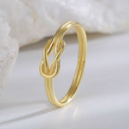 SR0016 S925Silver Wire Wrapped Design Braided Knot Joint Ring Trendy